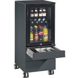 Grey Integrated Refrigerators ASISTO fridge caddy, on castors, RAL 7021 Black, Grey