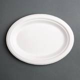 Disposable Plates Fiesta Green Compostable Bagasse Oval Plates 198mm (Pack of 50)