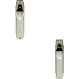 Silver Door Latches & Bolts PAIR Line Detailed Door on Latch 2pcs 205x45mm