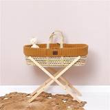 Bassinetts The Little Green Sheep Natural Knitted Moses Basket, Mattress & Rocking Stand