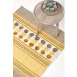 Fringes Carpets Homescapes Chenille Striped Circle Yellow, Grey
