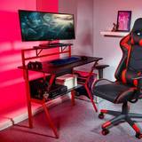 Gaming Desks on sale Neo Ergonomic 2 Tier Gaming Desk - Red