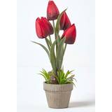Grey Artificial Plants Homescapes Dark Red Artificial Tulips Stone - Red Artificial Plant