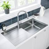 Enza Single Bowl Chrome Stainless Steel Kitchen Sink