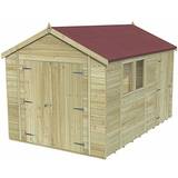 Forest Garden Outbuildings Forest Garden 12' Premium Tongue & Groove Pressure Treated Double Door Combination Apex Shed (Building Area )