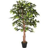 Artificial Plants Homescapes Ficus Tree Artificial Plant with Twisted Real Wood Stem, 4 Artificial Plant