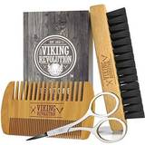 Beard Brushes on sale Viking Revolution Beard Comb & Beard Brush Set for Men Natural Boar Bristle Brush and Dual Action Pear Wood Comb w…