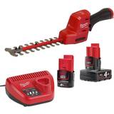 Milwaukee Hedge Trimmers Milwaukee M12 FHT20-402 12v Fuel 20cm Hedge Trimmer Inc 2x 4.0Ah Batts