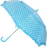 iRain Kids' Hook Handle Ruffled Polka Dot Umbrella Blue one size
