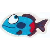 Blue Rugs Kid's Room Homescapes Cotton Tufted Washable Blue Fish Children Rug