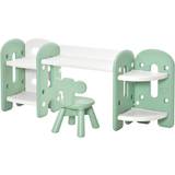 Homcom Kids Adjustable Table and Chair Set White For 1 To 4