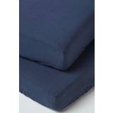 Blue Sheets Kid's Room Homescapes Navy Linen Fitted Cot Sheet 2