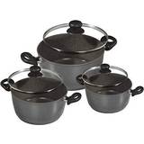 Stoneline 6 glass suitable Cookware Set with lid