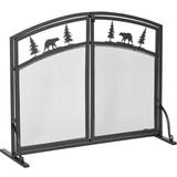 Fireplaces on sale Homcom Fire Guard with Double Doors, Metal Mesh Fireplace Screen