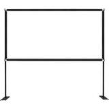 Projector Screens Vevor 90 in. Outdoor Movie Screen with Stand Portable Movie Screen 16:9 HD Wide Angle Projector Screen for Office Home Theater
