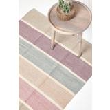 Purple Carpets & Rugs Homescapes Cotton Chenille Striped Beige, Grey, Blue, Purple