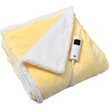Electric Blankets GlamHaus Heated Throw Electric Fleece Blanket Large