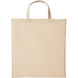 Beige Fabric Tote Bags Nutshell Cotton Short Handle Shopper
