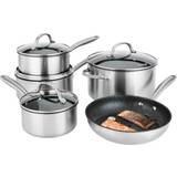 Silver Cookware Prestige Scratch Guard Cookware Set with lid 5 Parts