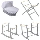 Clair De Lune Grey Wicker Moses Basket Waffle with
