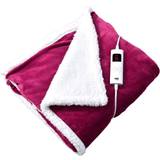 GlamHaus Heated Throw Electric Fleece Over Blanket Sofa Bed Large