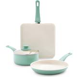 GreenLife Soft Grip Cookware Set with lid 4 Parts