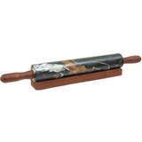 Rolling Pins Premier Housewares ZIARAT BLACK AND GOLD MARBLE ROLLING Rolling Pin