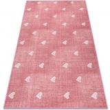 Red Rugs Kid's Room Carpet For Kids Hearts Jeans - pink