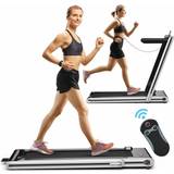 Cardio Machines on sale Costway 2-in-1 Folding Treadmill Under Desk Walking Treadmill with Dual led Display