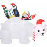 Homcom 5ft Christmas Inflatable Polar Bear Penguin Lighted Lawn Garden
