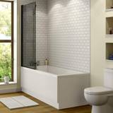 Built-In Bathtubs 1700mm Single Ended Straight Bath 6mm Shower Screen Front Panel