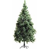Homcom Frost Artificial Green/White Christmas Tree 210cm