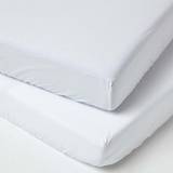 White Fabrics Homescapes White Cotton Cot Bed Fitted Sheets 200 Thread Count, 2