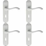 4x PAIR Curved Handle on Chamfered Lock Backplate