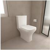 Close Coupled Toilet Square Soft Close Seat Short Projection Bathroom WC White