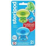 Steripod Clip-On Toothbrush Protector Green Blue 2 Count