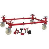 4 Post Adjustable Vehicle Moving Dolly 900kg Capacity Heavy Duty Steel Frame