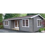 Groundwork Shire Elveden 26X14 Toughened Glass Apex Tongue & Groove Wooden Cabin