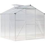 LivingAndHome Greenhouse 6x6ft Aluminum Polycarbonate