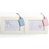 White Photo Frame Pink Baby Girl Or Blue Baby Boy Tag Christening Present Gift/Pink