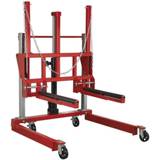 Ab Trainer 500kg Wheel Removal Trolley Adjustable Width & Rollers Hydraulic Foot Pedal