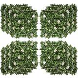 Artificial Plants OutSunny 12PCS Artificial Boxwood Panel Rhododendron Greenery Backdrop Artificial Plant