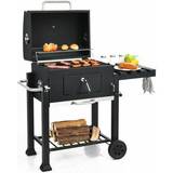 Warming Rack Charcoal BBQs Gymax Portable Charcoal Grill Cooking