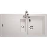 White 1.5 bowl granite sink Rangemaster 1.5 Bowl Inset White Granite Kitchen