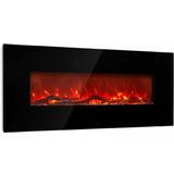 Klarstein Electric Fireplaces Klarstein Lausanne Long Electric Fireplace 1600W 2 Heat Settings 128 cm Black Black