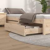 Black Bed Accessories vidaXL Bed Drawers Solid Wood Pine 2pcs