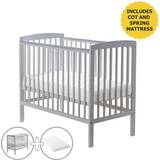 Kinder Valley Sydney Grey Compact Cot with Spring Mattress & Removable Washable Water Cover