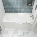 Bathtubs Nuie B-Shaped Shower Bath 1500mm 735mm/900mm Right Handed