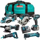 Makita 18V 6 Piece Power Tool Kit with 3 x 5.0Ah Batteries & Charger T4TKIT186