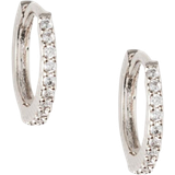 Orelia Mini Pavé Huggie Hoops - Silver/Transparent